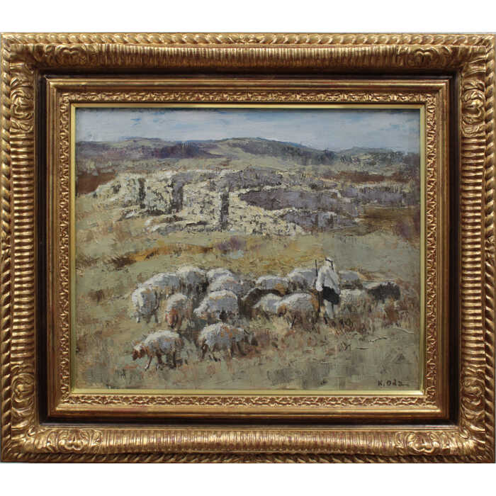 楽天市場】絵画 小田和典 油絵・油彩画 『廃墟の羊飼』 人物 動物 山