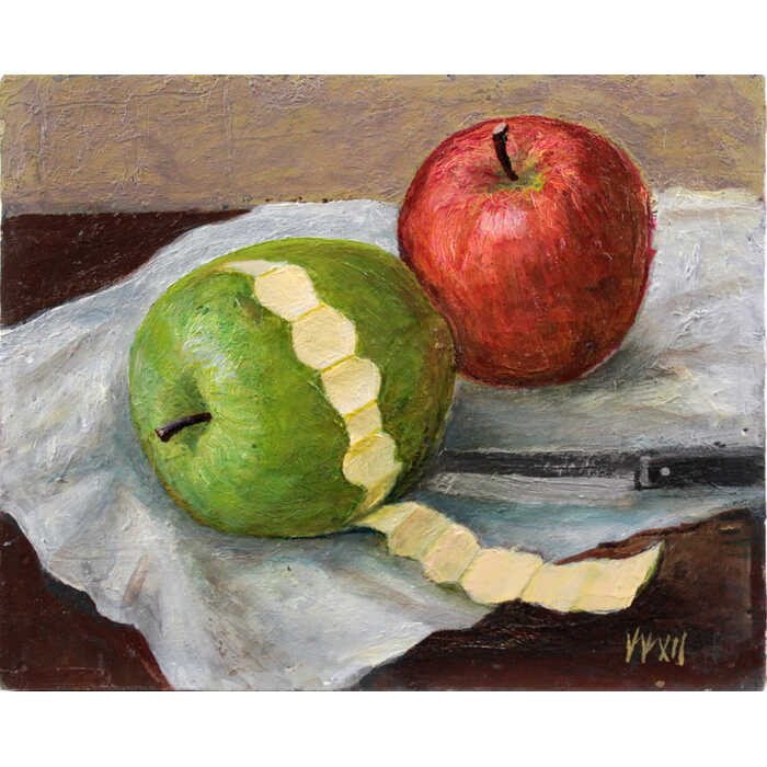 楽天市場】絵画 草刈喜一郎 油絵・油彩画 『青いリンゴ』 果物 静物