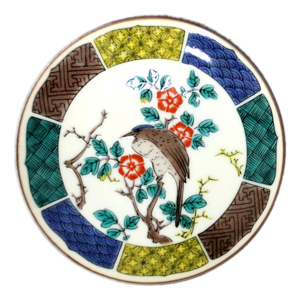 楽天市場】九谷焼 青郊窯豆皿 古九谷色絵花鳥図MC-10 : 九谷陶芸 北山