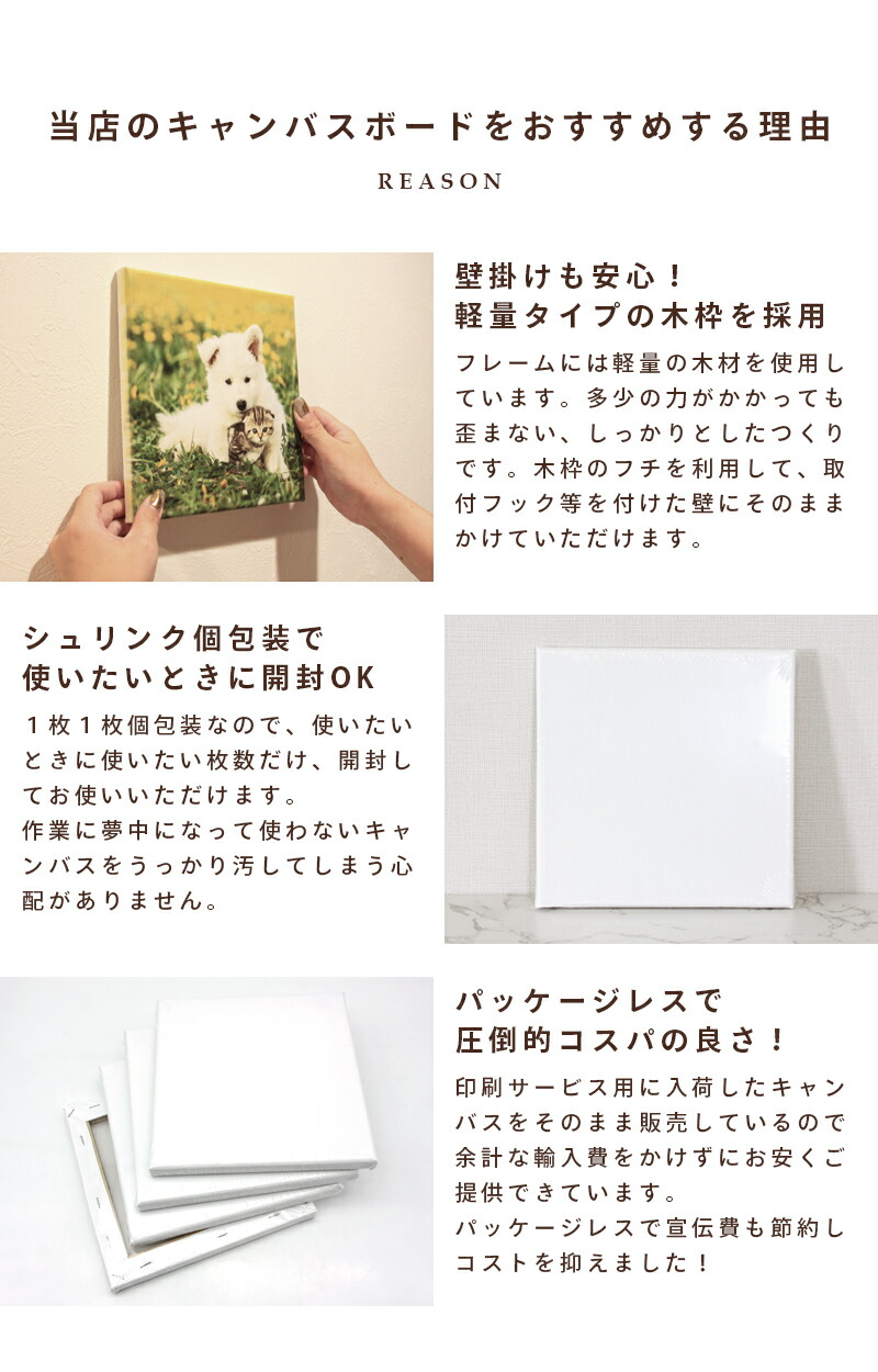 楽天市場】キャンバスボード 10枚セット 30cm×30cm 中目 張り