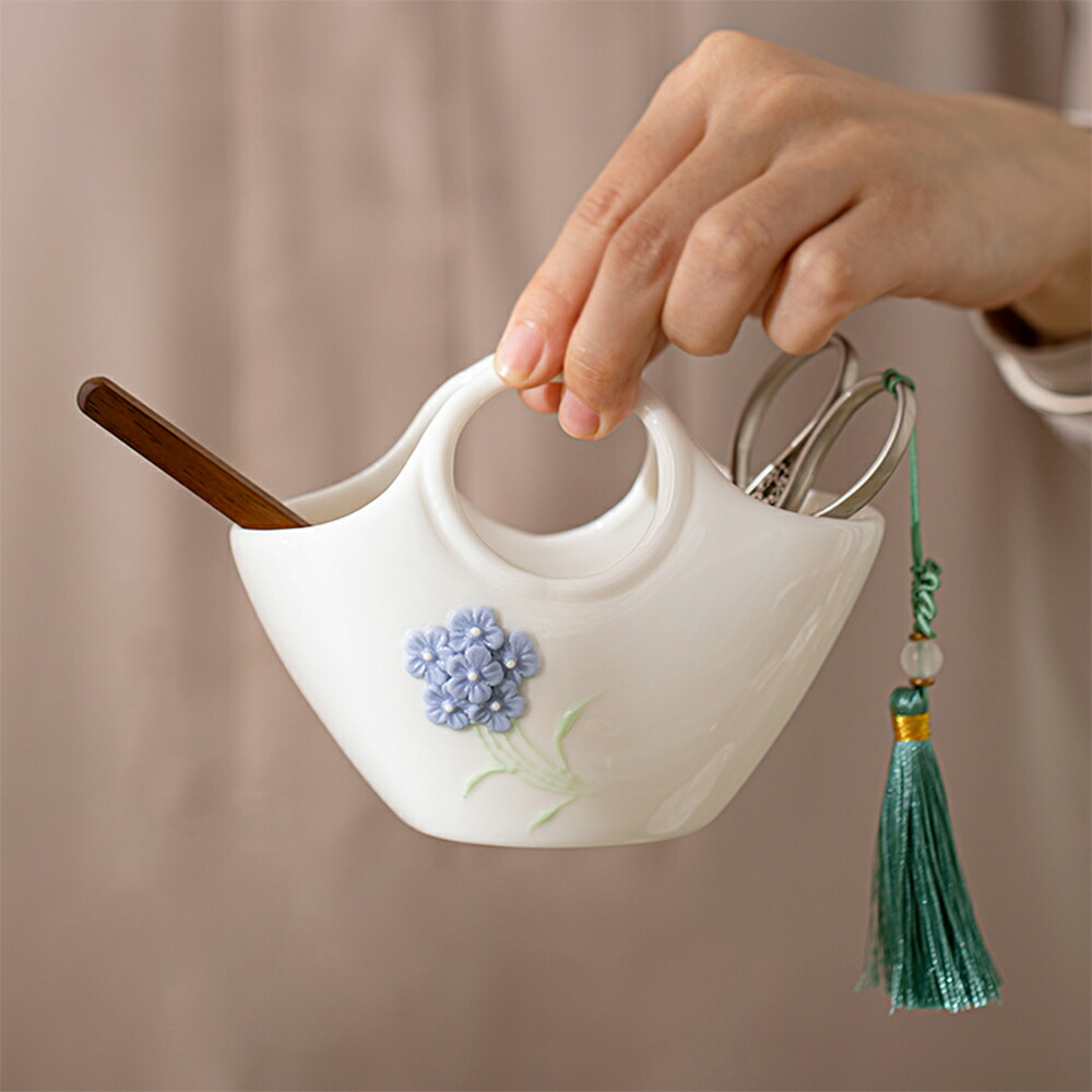 楽天市場】陶磁器 花のバスケット 花入れ 花器 フラワーベース ペン