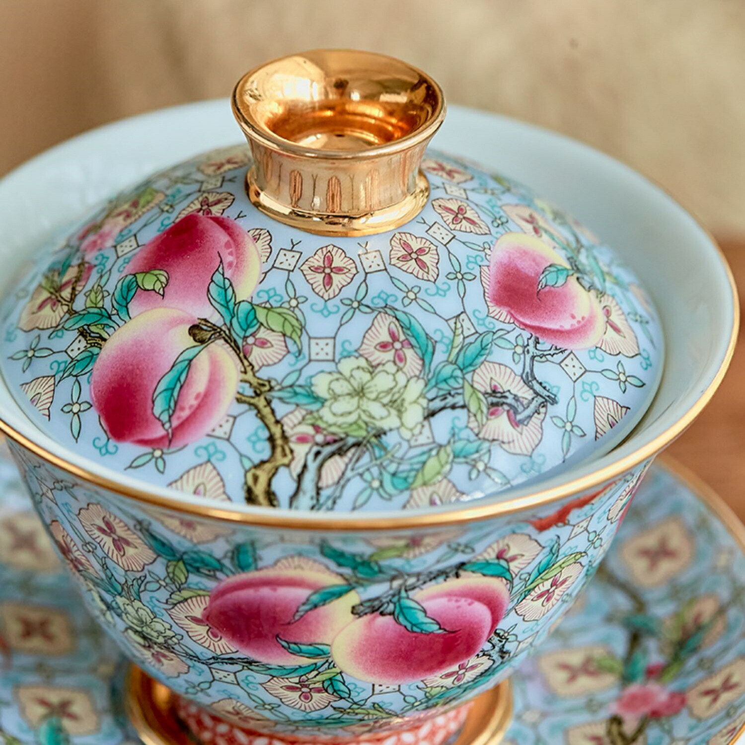 楽天市場】「錦地紋様・寿桃」美しい桃柄 蓋物 グラス スープ椀 スープ