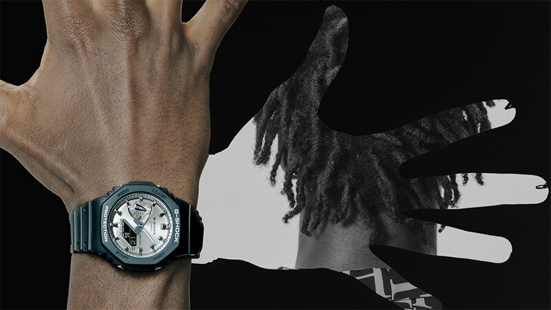 楽天市場】G-SHOCK ブラック＆シルバー GA-2100SB-1AJF カシオ G