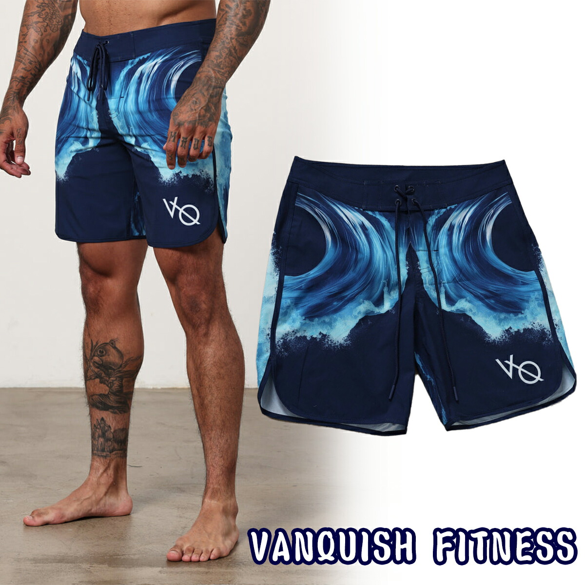 楽天市場】ヴァンキッシュ サーフパンツ VANQUISH FITNES VQ Blue