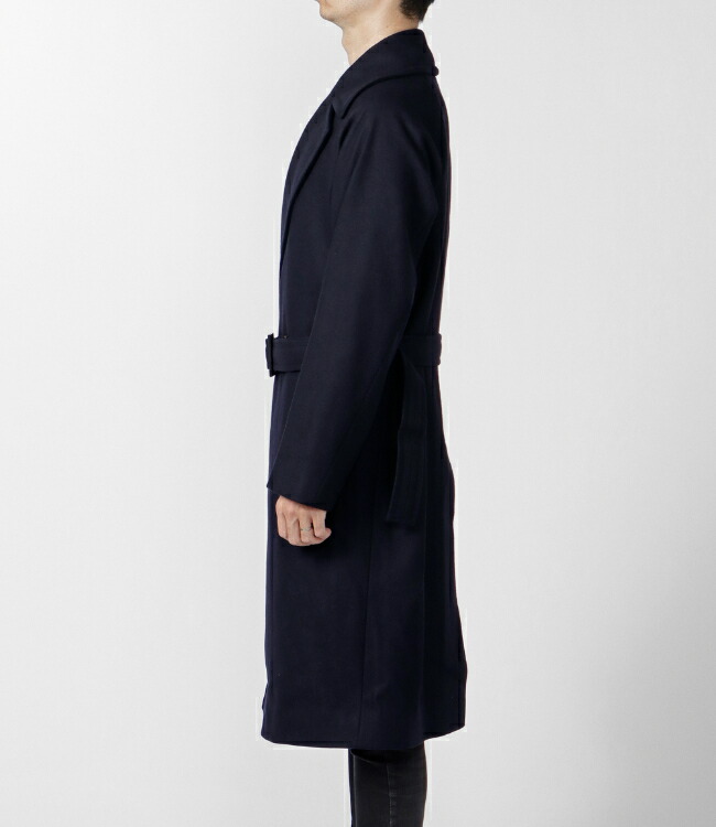 美品 hevo 48 L ネイビー ベルテッドコート 48 メンズビギ別注 楽天