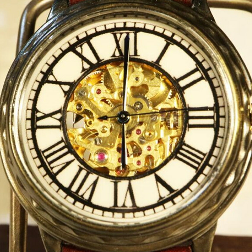 楽天市場】【手作り腕時計】日本製 アンティーク 腕時計 真鍮 自動巻き