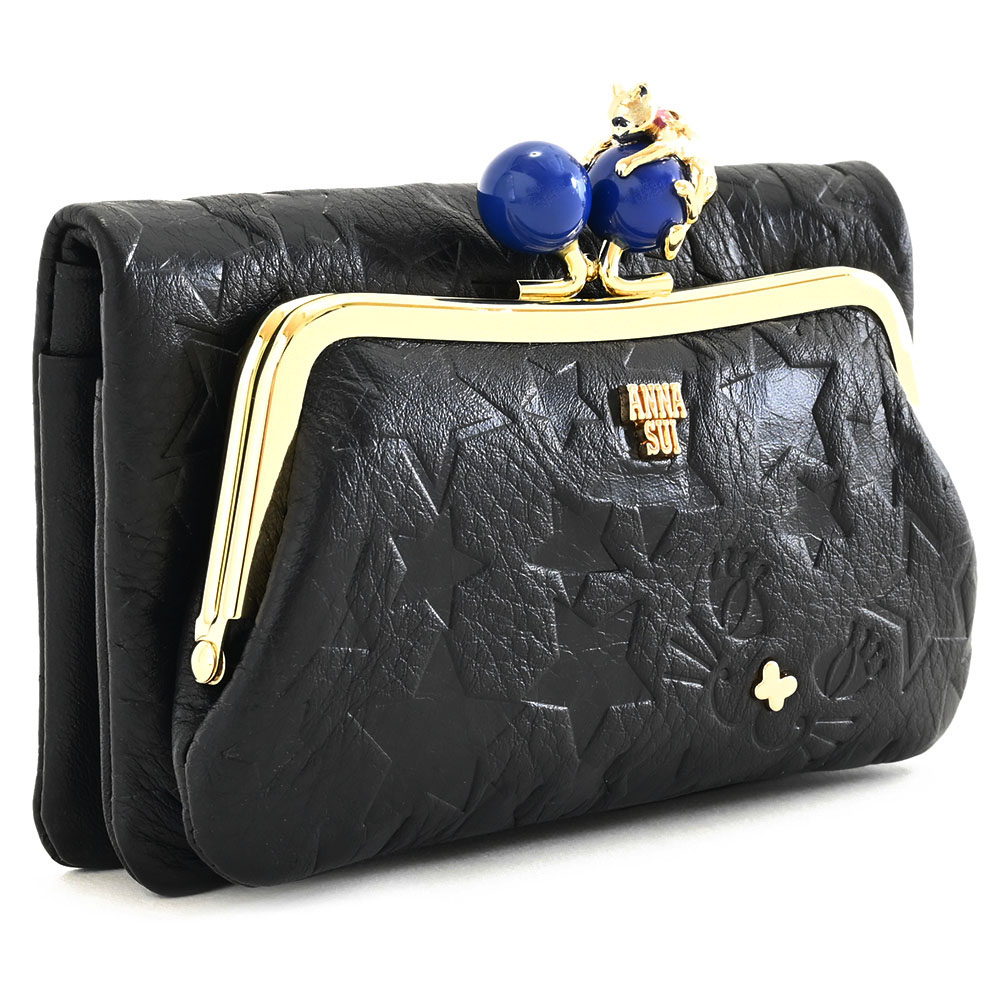 楽天市場】アナスイ 財布 二つ折り財布 がま口財布 黒(ブラック) ANNA