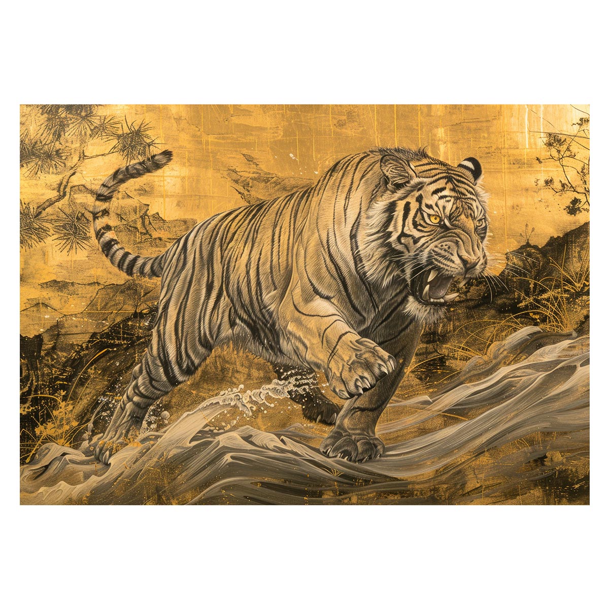 楽天市場】虎 トラ タイガー 猛虎 縁起物 ポスター 用紙とサイズが