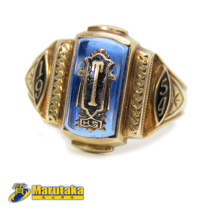 楽天市場】LGB社製 カレッジリング 1954's 16号 10K 青石 ビンテージ