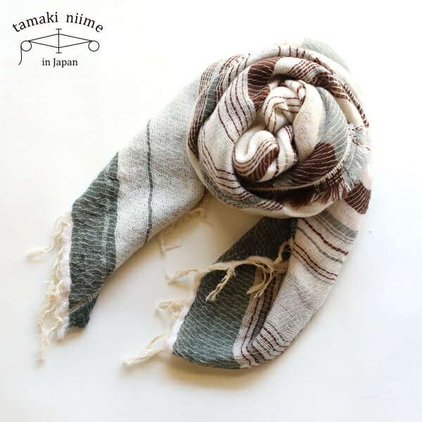 楽天市場】tamaki niime 玉木新雌 roots shawl SMALL wool70