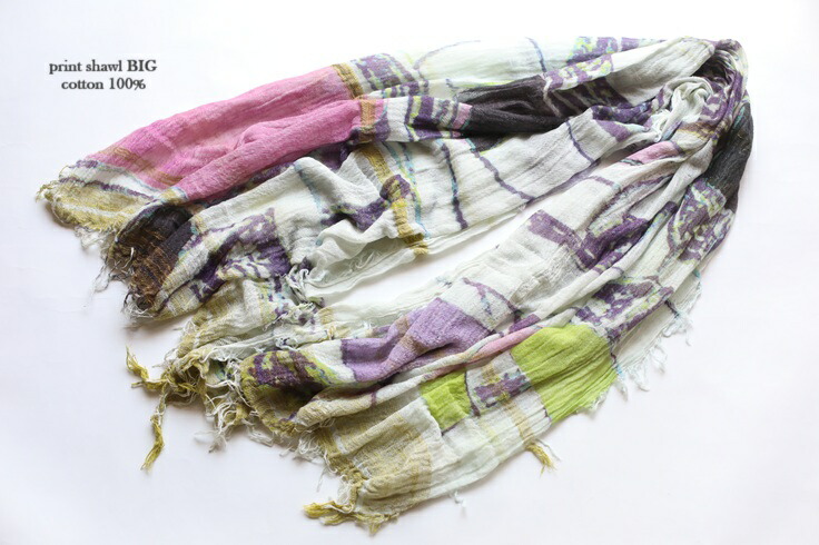 楽天市場】tamaki niime 玉木新雌 print shawl cotton big 04