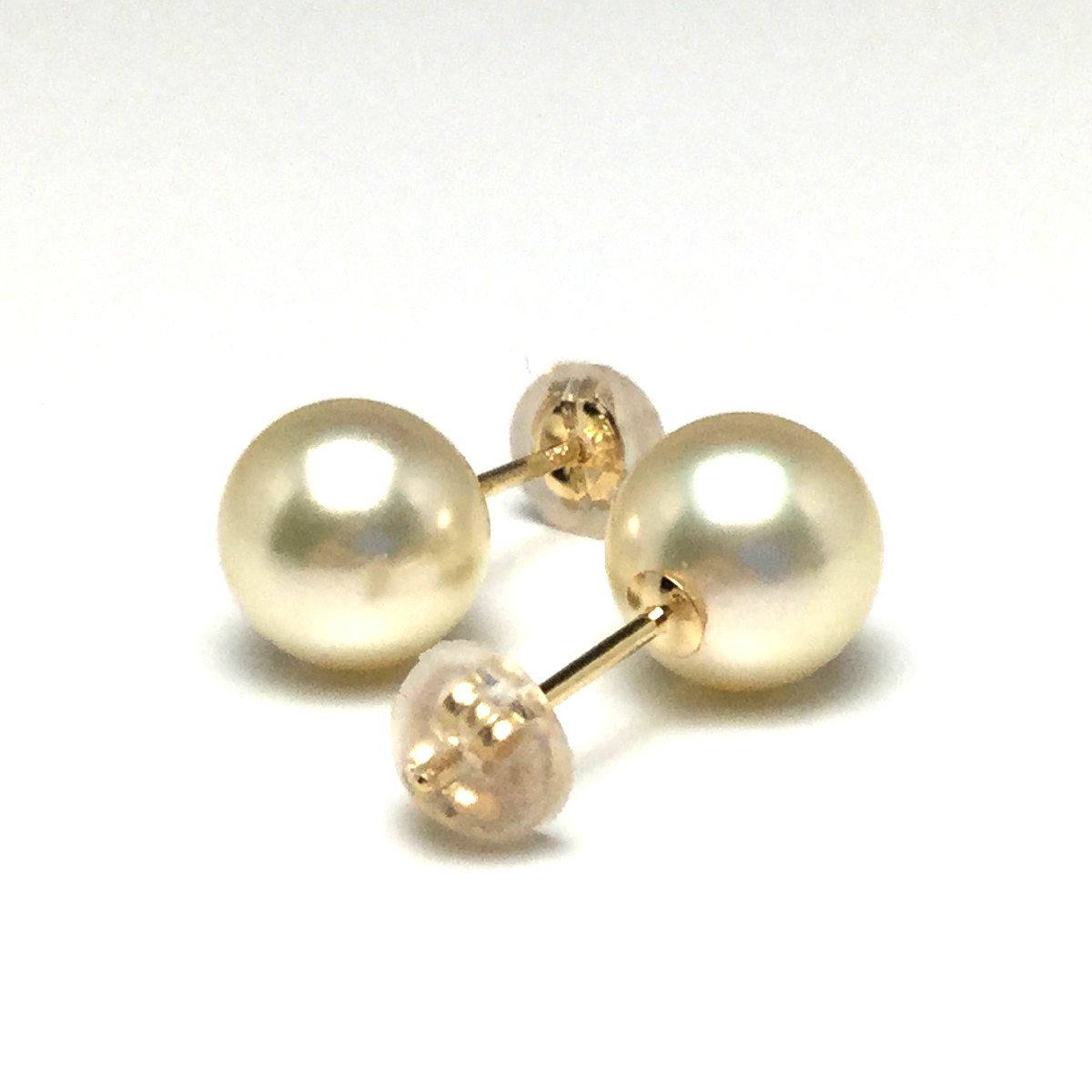 楽天市場】真珠 ピアス パール アコヤ真珠 スタッド 8.2mm シャンパン