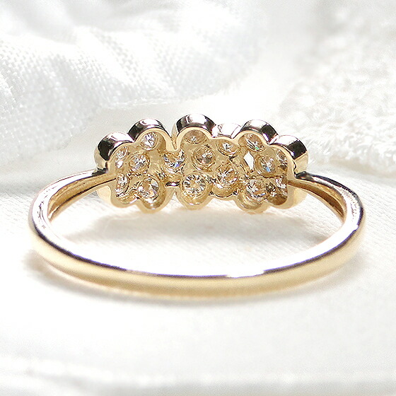 楽天市場】K18YG【0.5ct】フラワー ダイヤモンド リング人気 ダイヤ