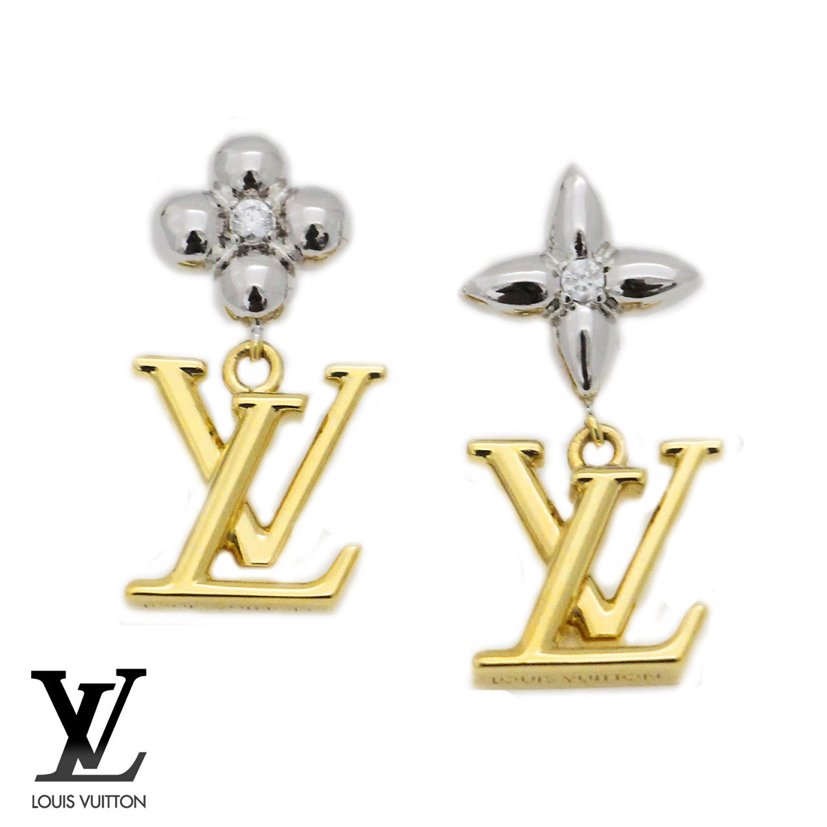 楽天市場】LOUIS VUITTON ルイ ヴィトン M01287 ピアス パンダントLV