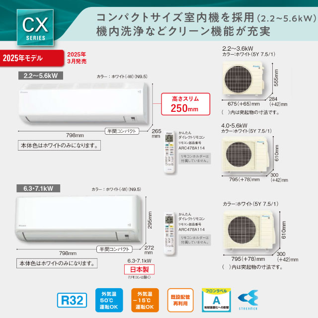 楽天市場】[S405ATCP-W] CXシリーズ ダイキン ルームエアコン 室内機