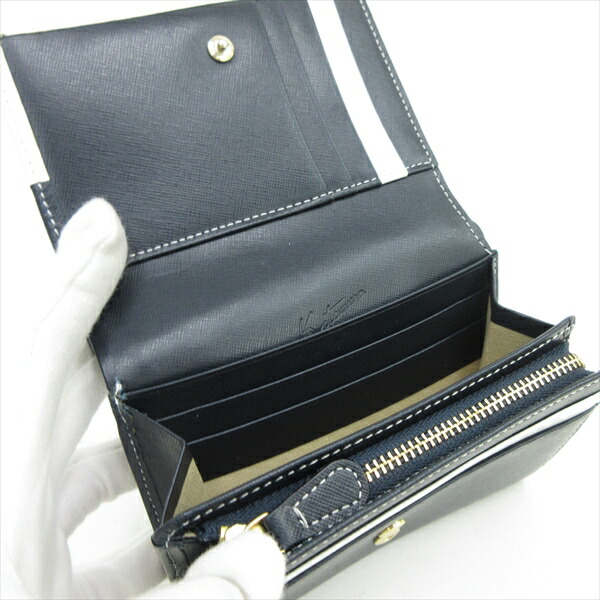 楽天市場】Kitamura(キタムラ ) 二つ折り 財布 紺 ネイビー×白