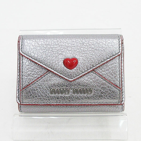 楽天市場】miumiu(ミュウミュウ) 三つ折財布 コンパクト シルバー