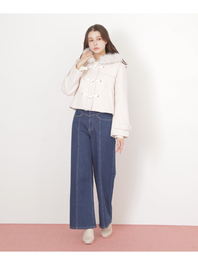 楽天市場】フェイクファー付ショートダッフルコート JILL by JILL