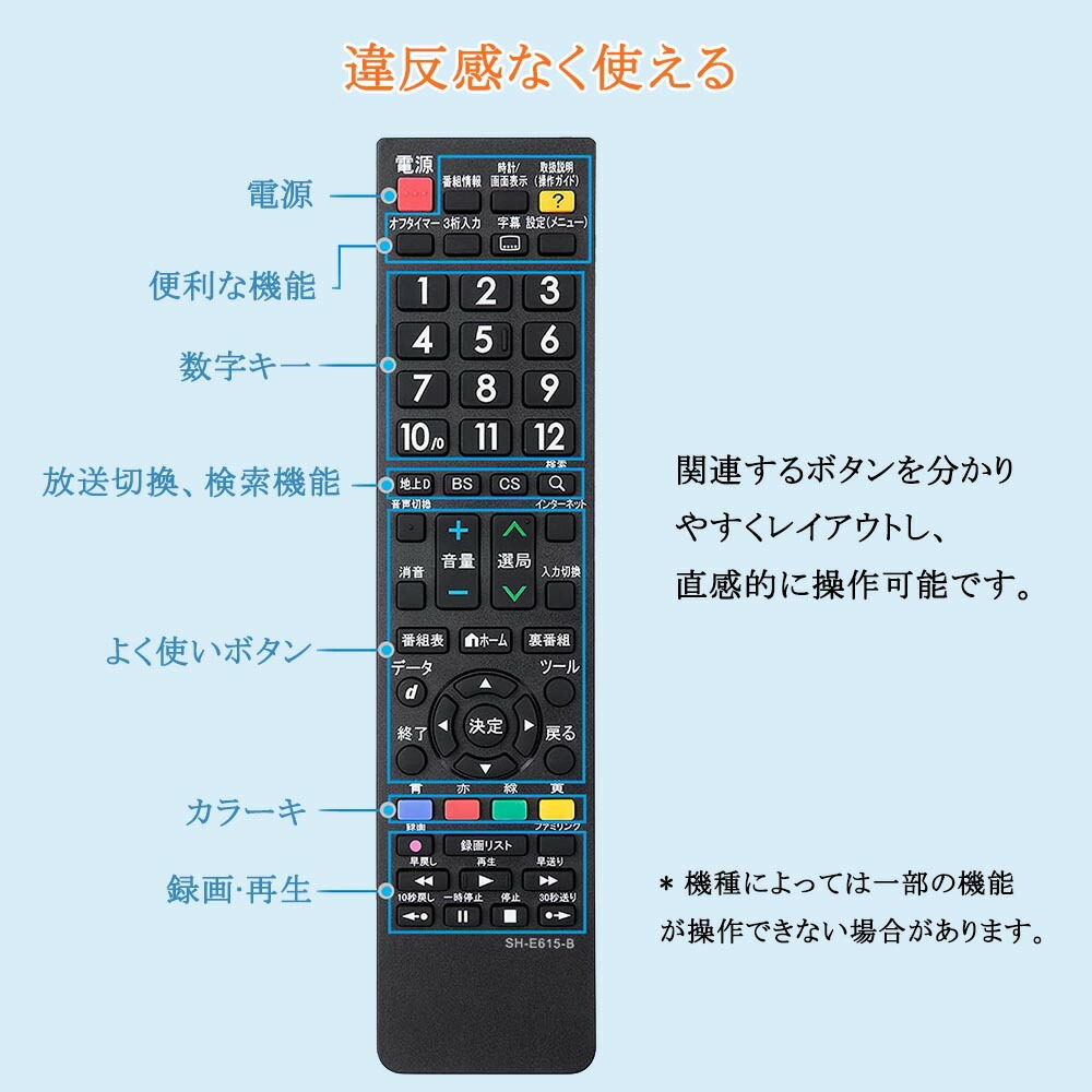 楽天市場】シャープ アクオス テレビ リモコン 汎用 SHARP Aquos 液晶