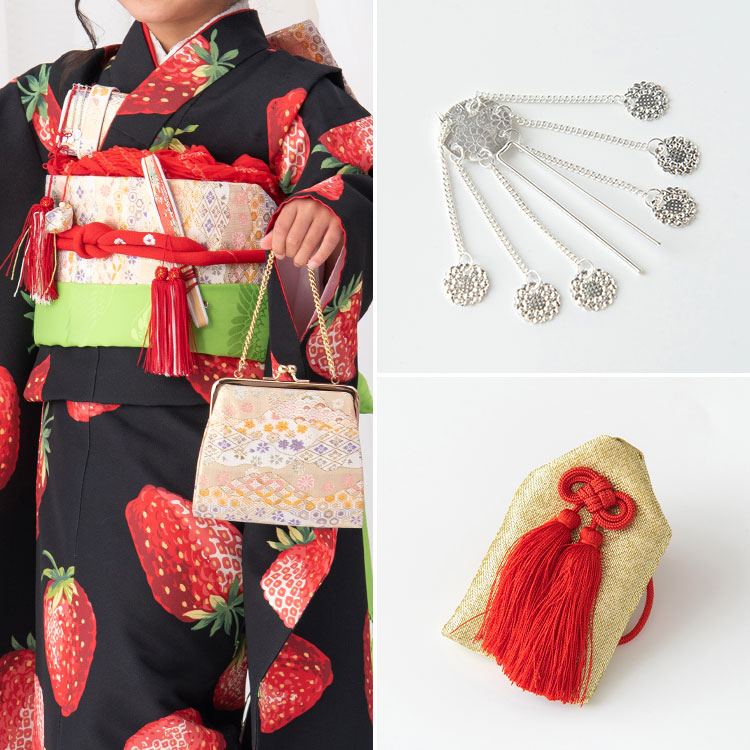 楽天市場】七五三 7歳女の子用 筥迫/箱せこ(はこせこ)6点セット 金襴