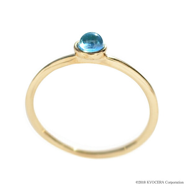 大幅値下げ K18 ゴールド 王冠透かし ブルー カボション リング 指輪