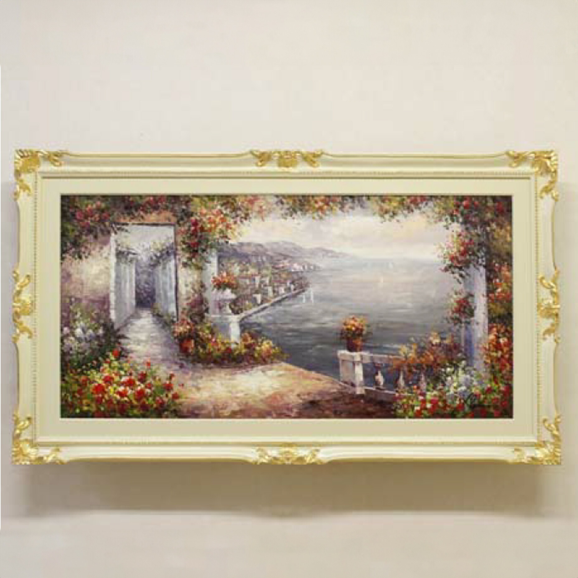 楽天市場】油絵 南イタリアの額絵 アート 絵画 額縁 輸入家具