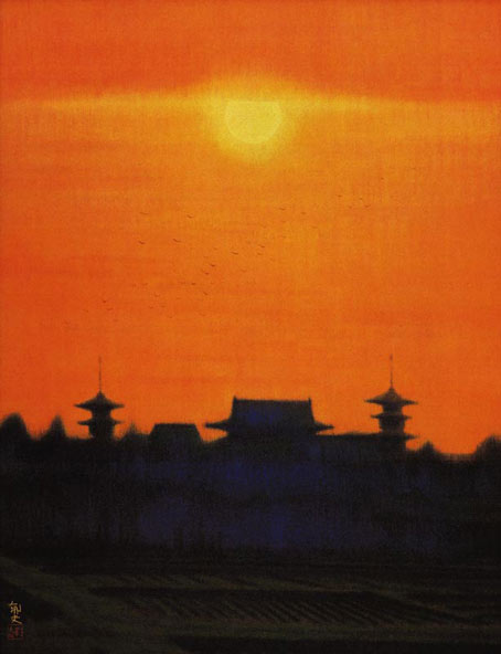 楽天市場】平山郁夫 絵画 夕映え 薬師寺 送料無料 【複製】【美術印刷