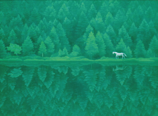 楽天市場】東山魁夷 絵画 緑響く 送料無料 【複製】【美術印刷】【巨匠