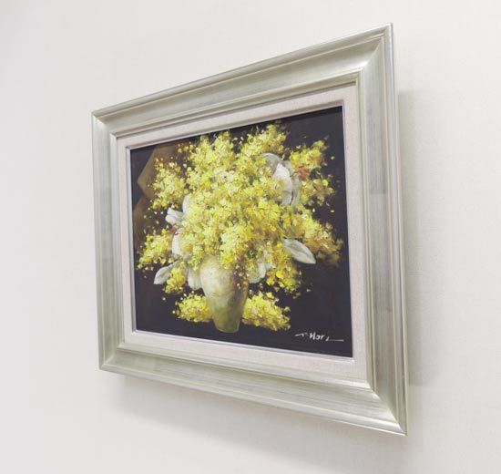 楽天市場】絵画 油絵 ミモザとカサブランカ F30号 （堀哲夫） 送料無料