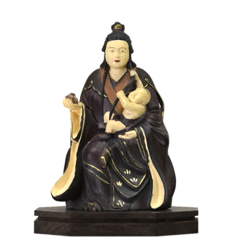 楽天市場】木彫り仏像 小仏-園城寺形【訶梨帝母（鬼子母神）倚像