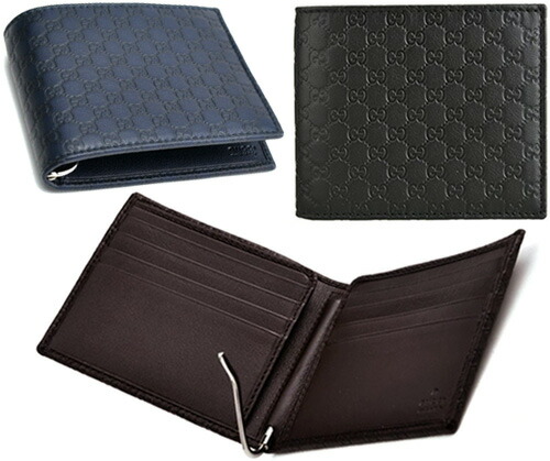 楽天市場】GUCCI グッチ マネークリップ付き折り財布メンズ グッチシマ