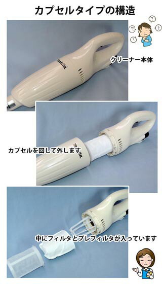 楽天市場】マキタ カプセル式コードレス掃除機 CL100DW【替え