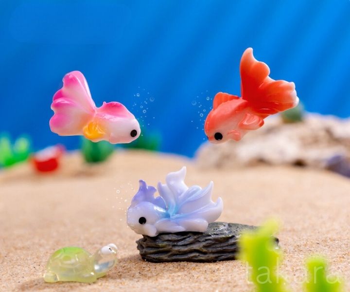 楽天市場】アクアリウム 大きいシッポ 金魚3色 さかな 魚 スノードーム