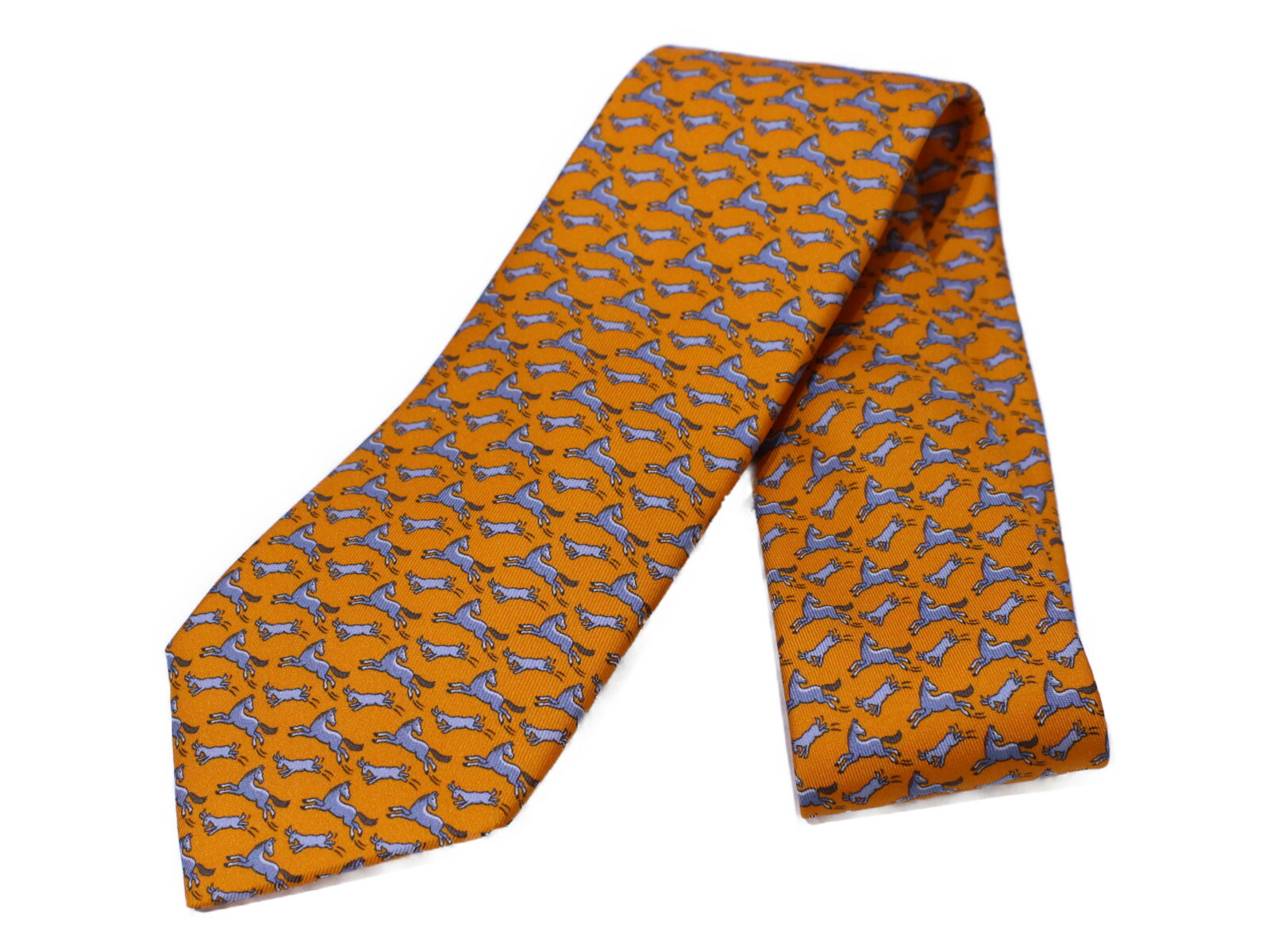 楽天市場】HERMES エルメス ネクタイ アニマル オレンジ 馬柄 シルク