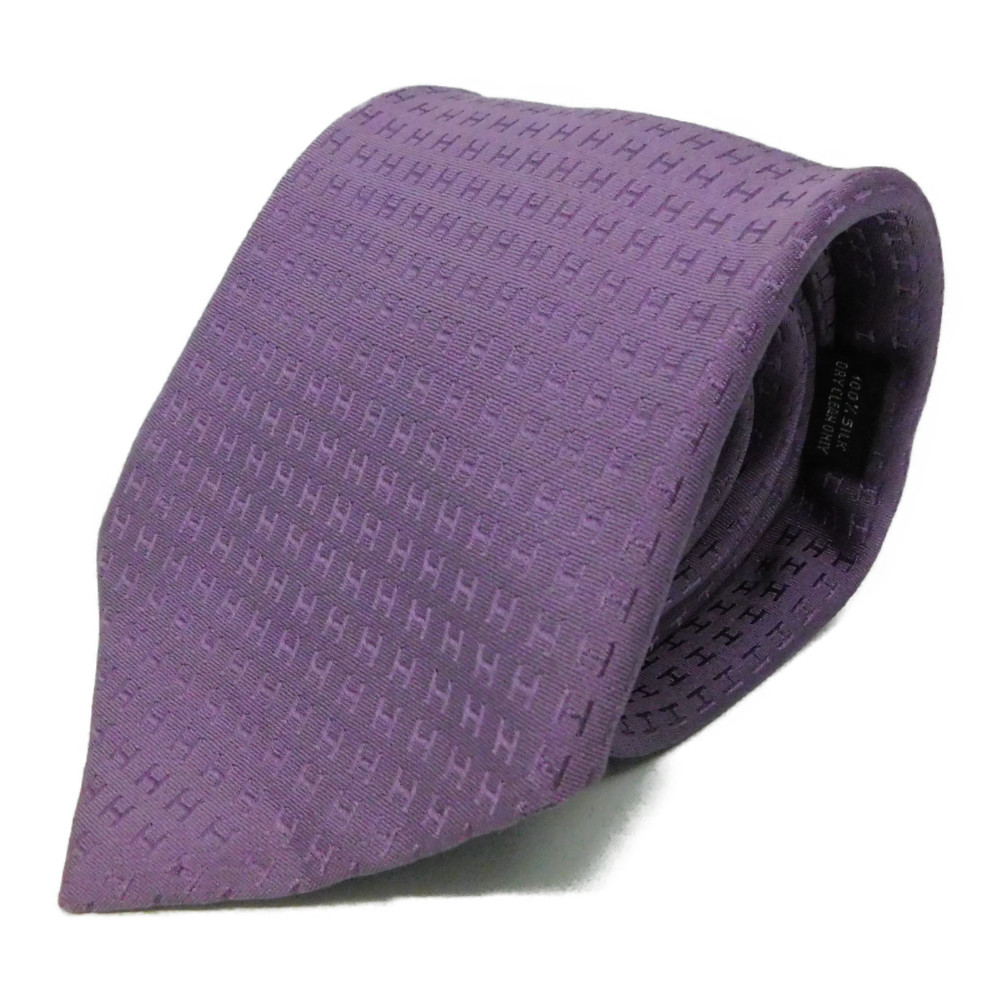 楽天市場】Hermès エルメス ネクタイ H柄 パープル 紫系 シルク100