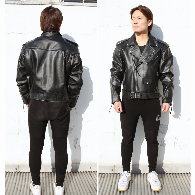 楽天市場】革ジャン メンズ ダブルライダースジャケット USタイプ 本革
