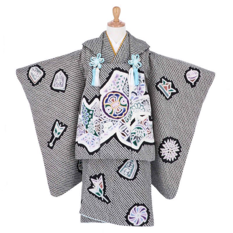 楽天市場】【レンタル】[七五三 着物 3歳]男の子「K209 【正絹】総絞り