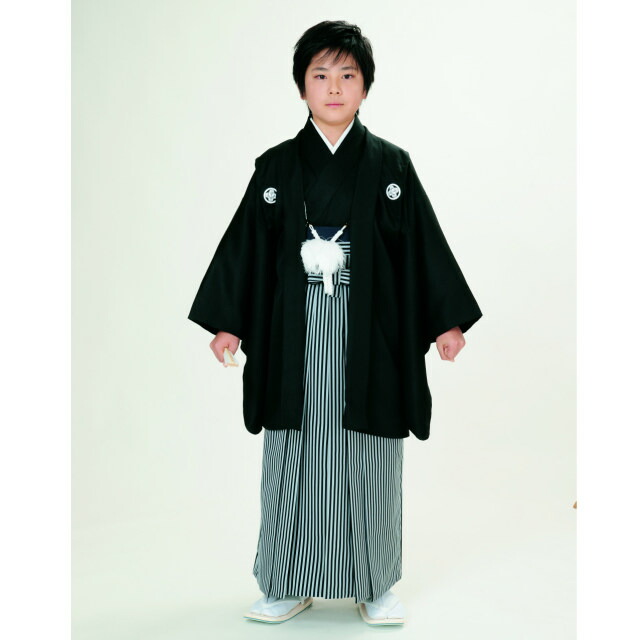 楽天市場】七五三 正絹 黒紋付 正絹袴 紋入れ込み 絹 五歳 男児フル