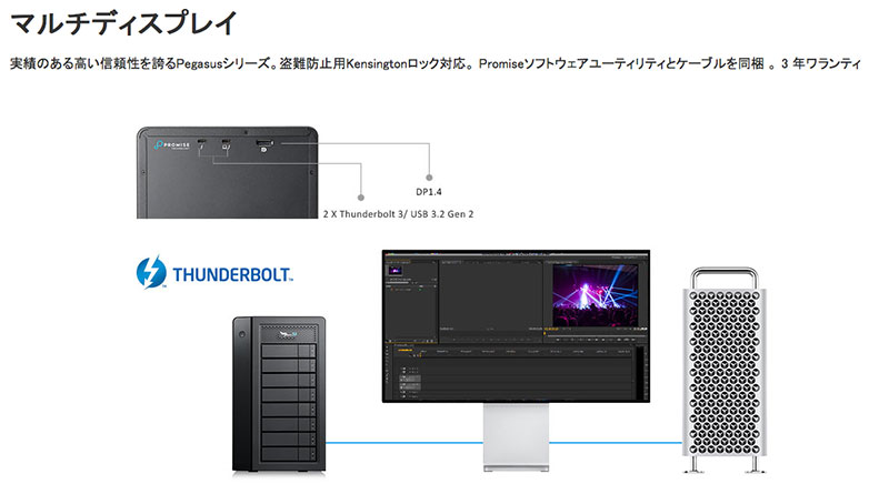 楽天市場】Promise Pegasus32 R8 32TB (4TBx8) Thunderbolt 3 / USB