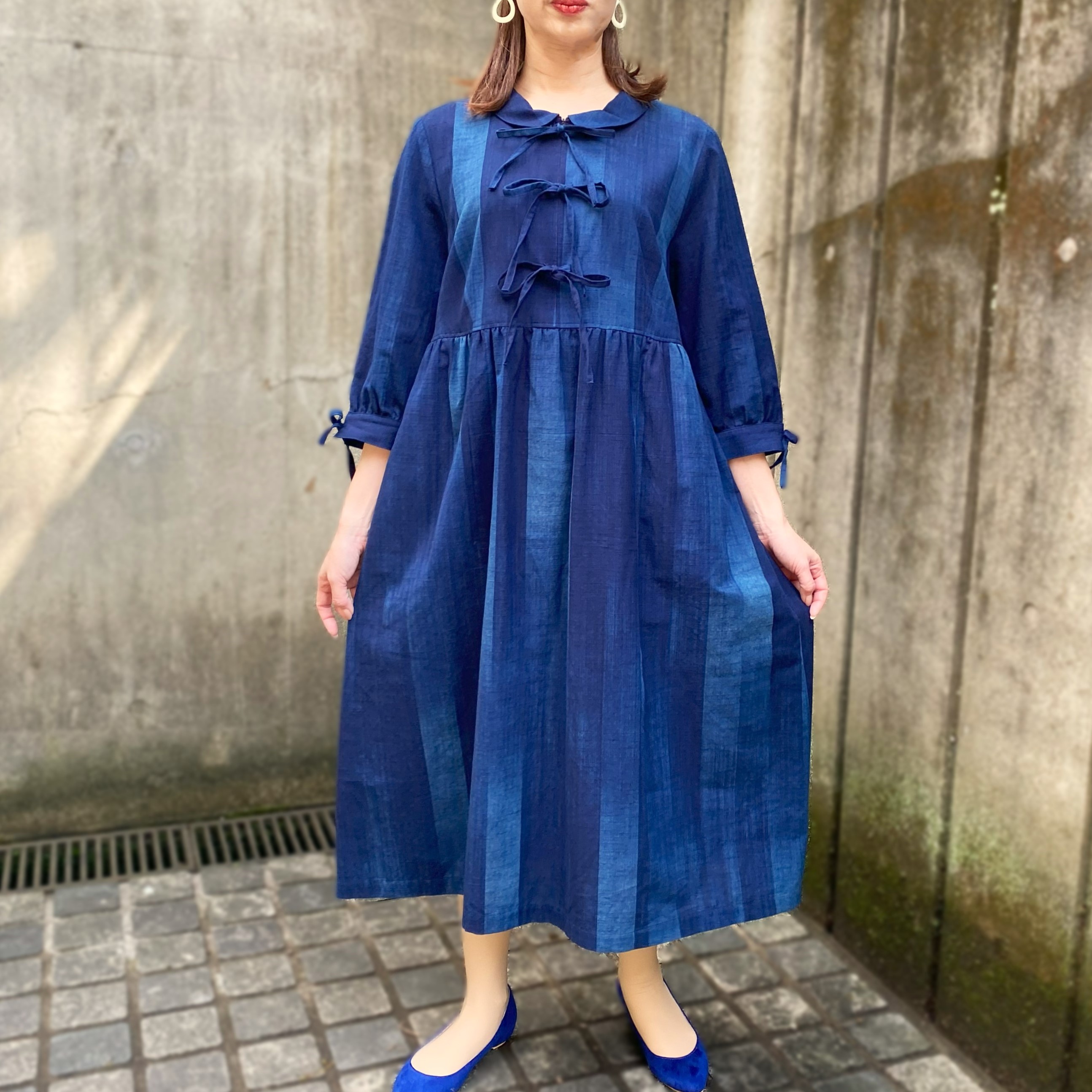 楽天市場】【久留米絣ワンピース】エレガントふんわりゆったりミセス