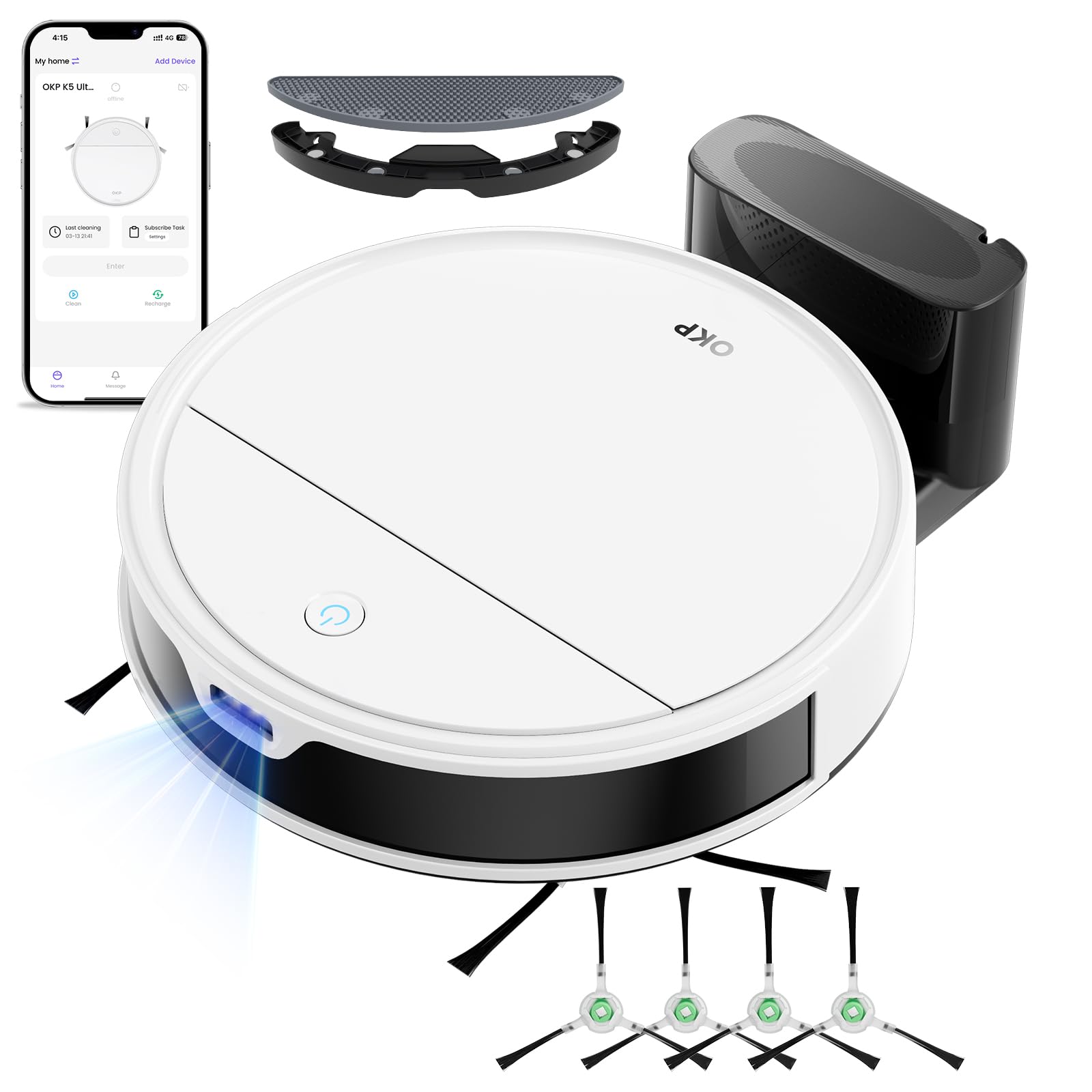 楽天市場】OKP Life K5 Ultra ロボット掃除機 水拭き ToFレーザー測位