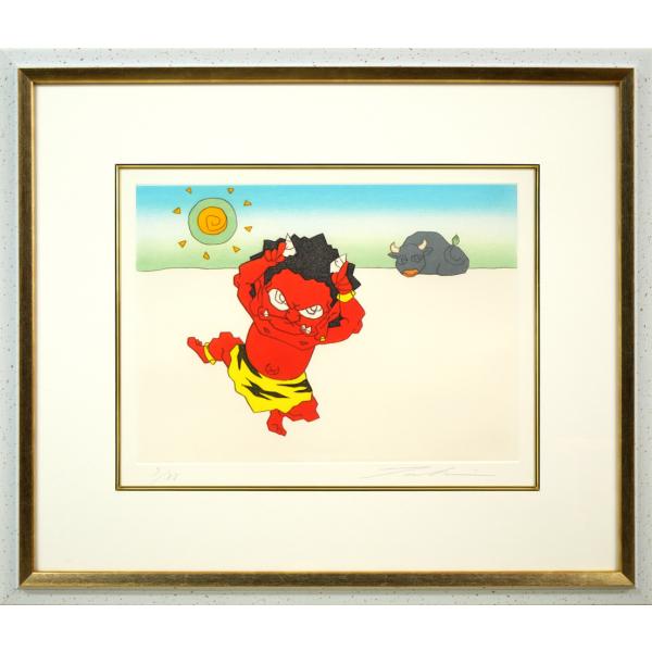 楽天市場】瀧下 和之「桃太郎図 鬼ヶ島でウッシッシ。」銅版画・限定