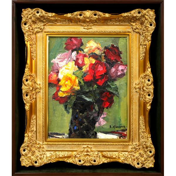 木村二朗、薔薇の心象風景、8号油彩、封蝋的マチエル 木村二朗、薔薇