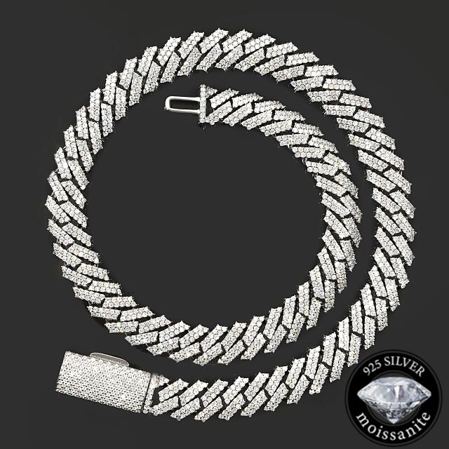 楽天市場】モアサナイト .925Silver 12mm ／50cm マイアミ