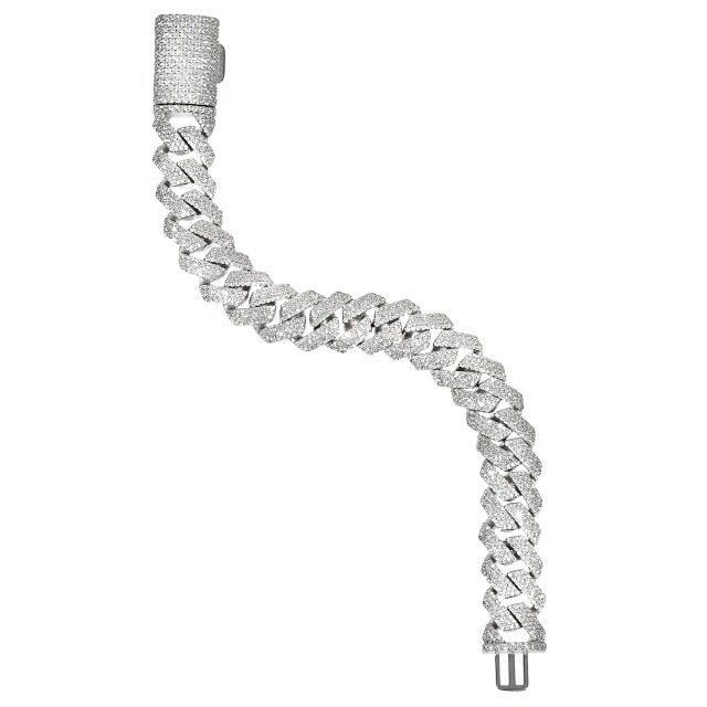 楽天市場】モアサナイト .925Silver 15mm マイアミキューバン