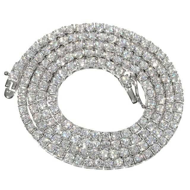 楽天市場】モアサナイト ネックレス アクセサリー 2.5mm シルバー