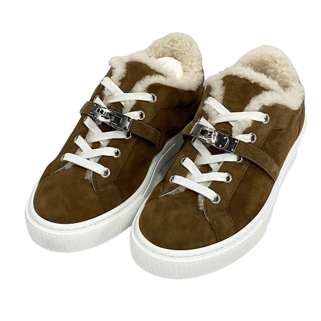 楽天市場】HERMES エルメス デイ スニーカー ケリー金具 ムートン #36