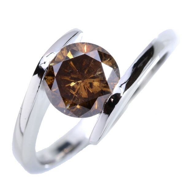 楽天市場】ブラウン ダイヤモンド リング/指輪 1.562カラット プラチナ