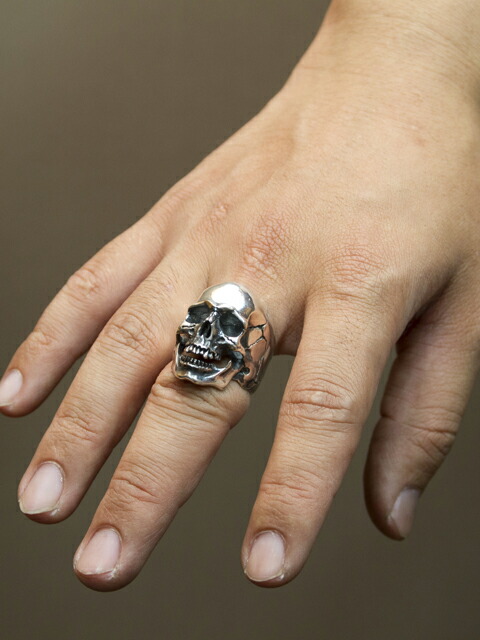 楽天市場】[JIN]リアルスカルリング2（オープンマウス） シルバー