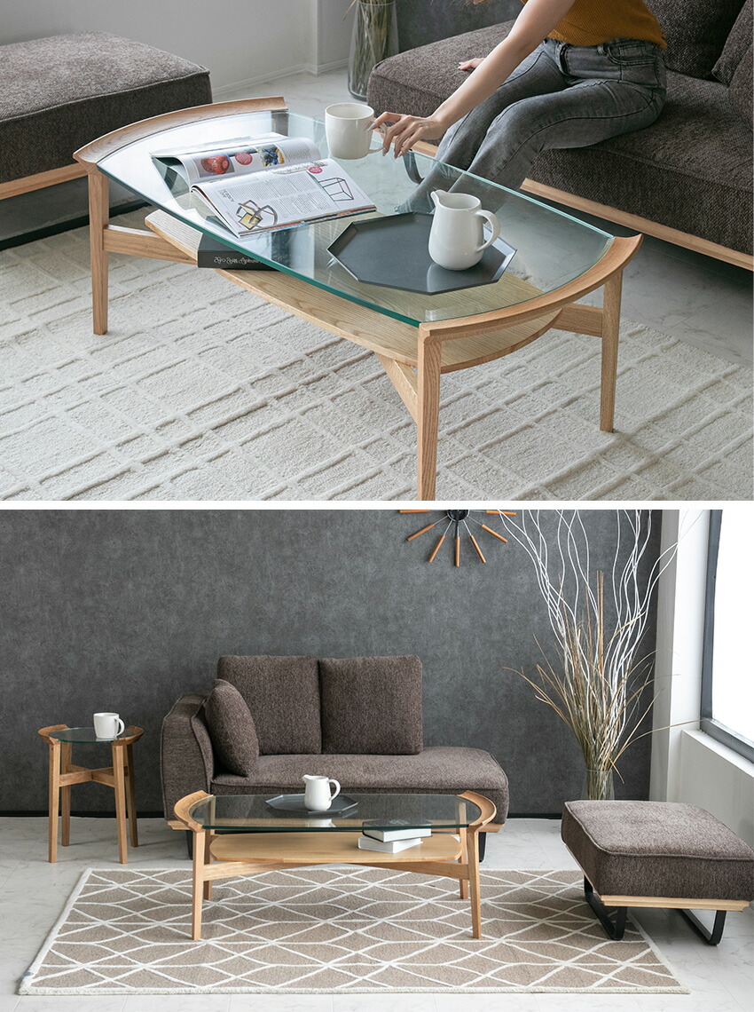 楽天市場】【送料無料】 センターテーブル ガラステーブル オーバル型